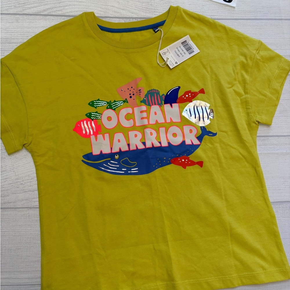 Mini Boden Ocean Warrior Tee - Yellow